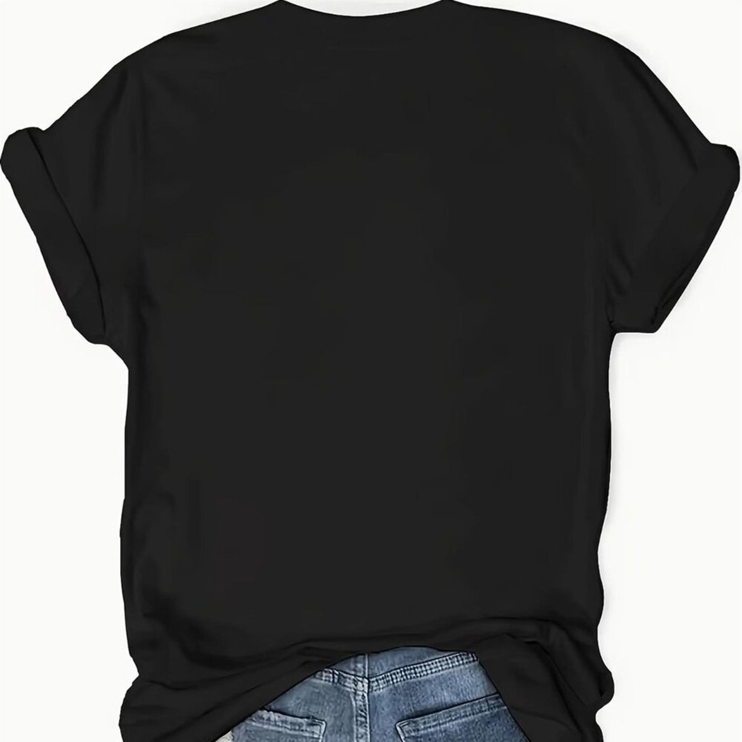 Black t-shirt on a white background