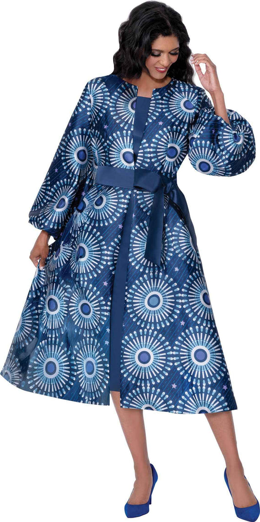 “African American woman wearing navy blue peplum dress with a added jacket .”DN100462 Jacket Dress by Dresses by Nubiano