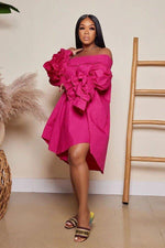 Load image into Gallery viewer, Sexy One-Shoulder Fashion Dress with Ruffled Sleeves
