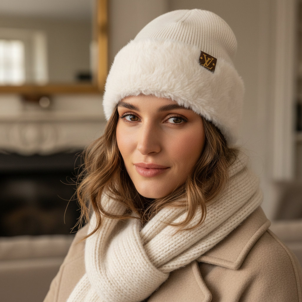 Faux Fur Cuff Beanie Portrait