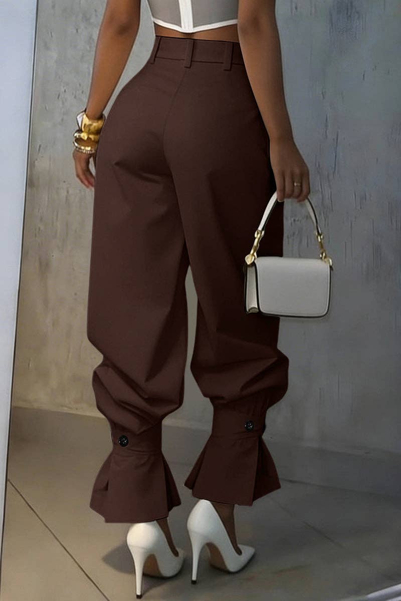 High-Waist Pleated Pants