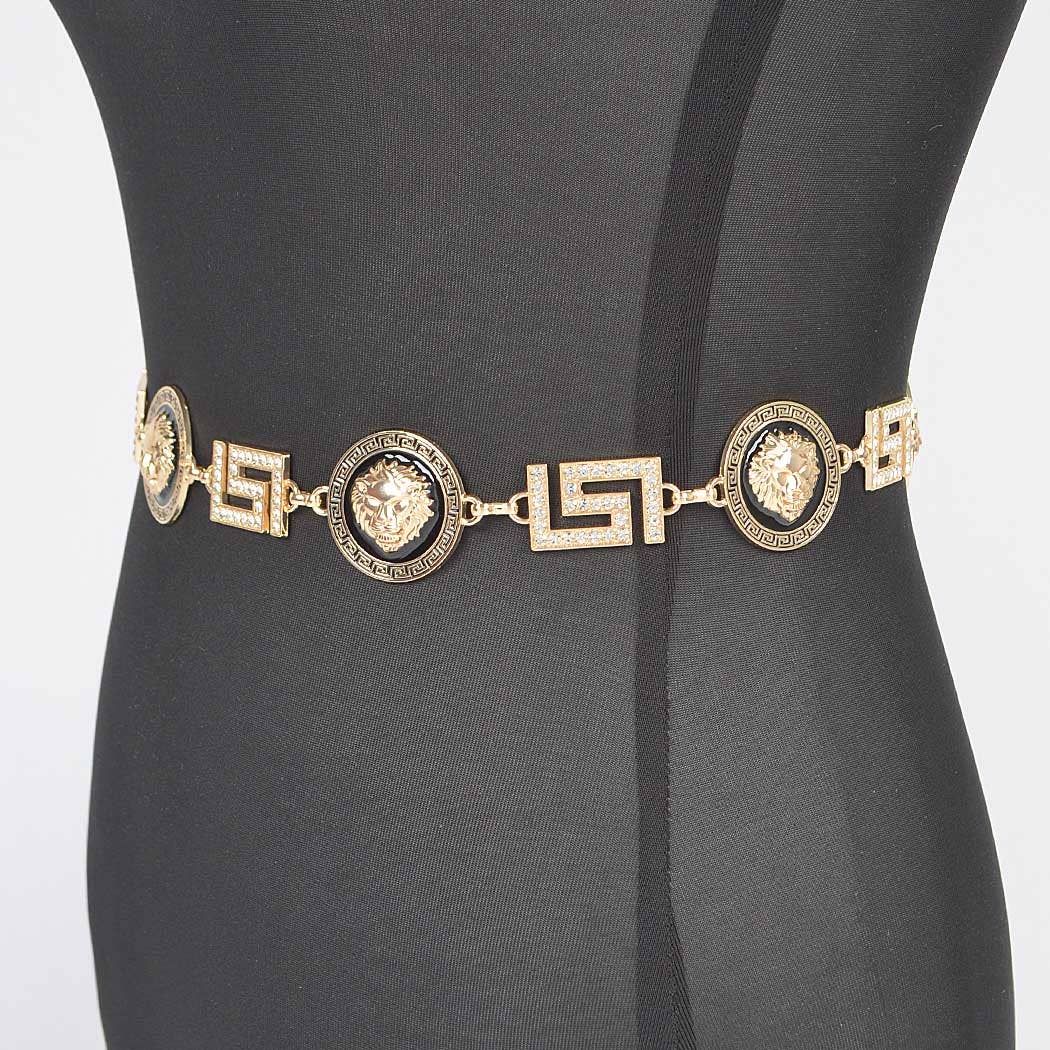 Metal Rhinestone Chain Belt