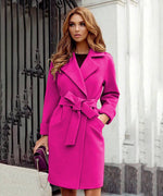 Load image into Gallery viewer, Chic Lace-Up Tailored Wool Jacket with Long Sleeves
