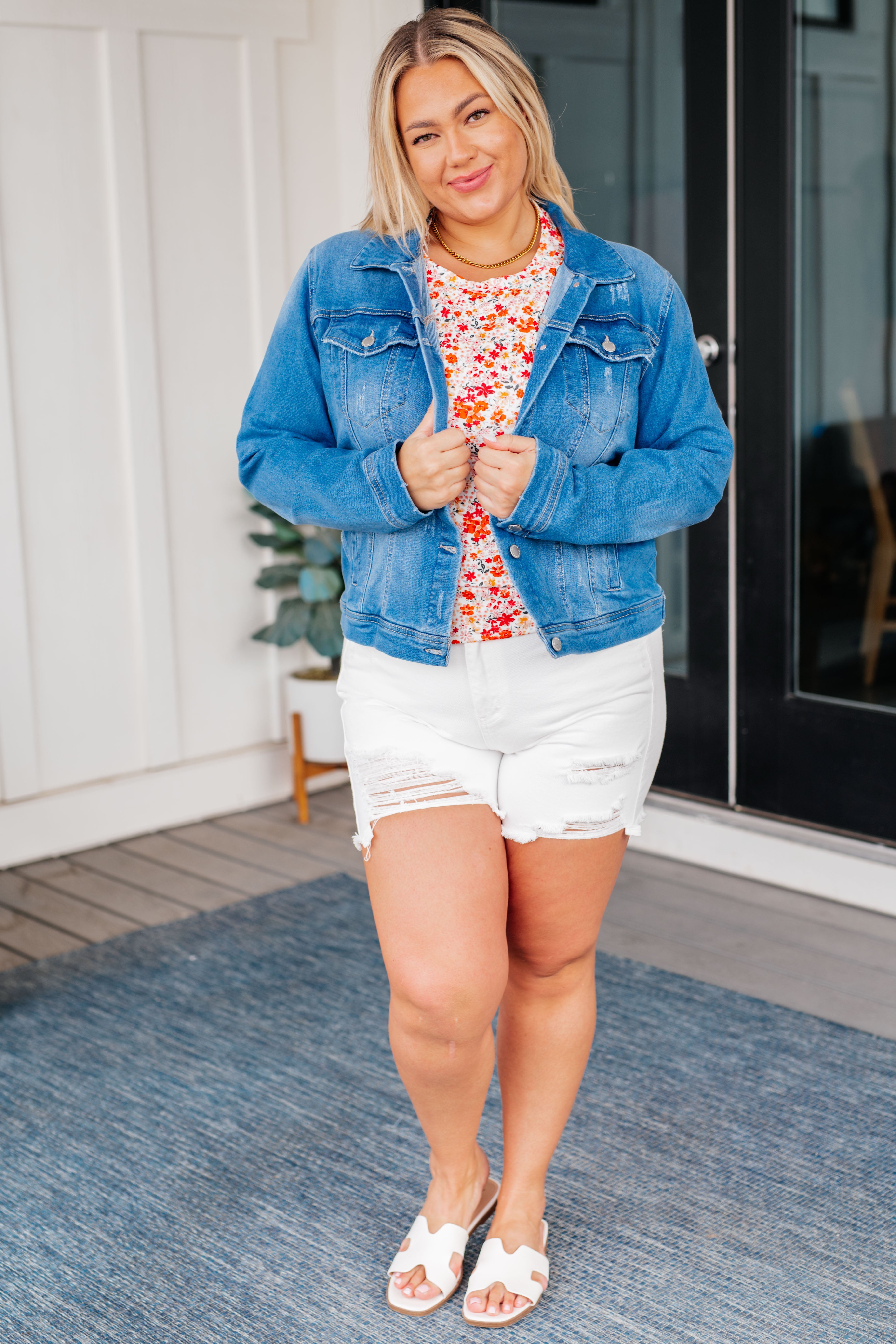 Every Occasion Denim Button Up Jacket