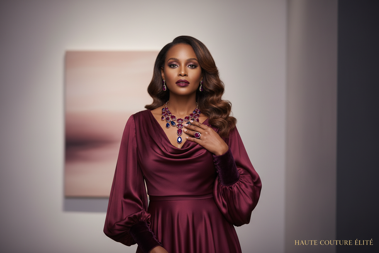 Premium fashion banner with light-skinned African American model