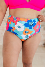 Load image into Gallery viewer, Panama Floral Print High Waisted Swim Bottoms
