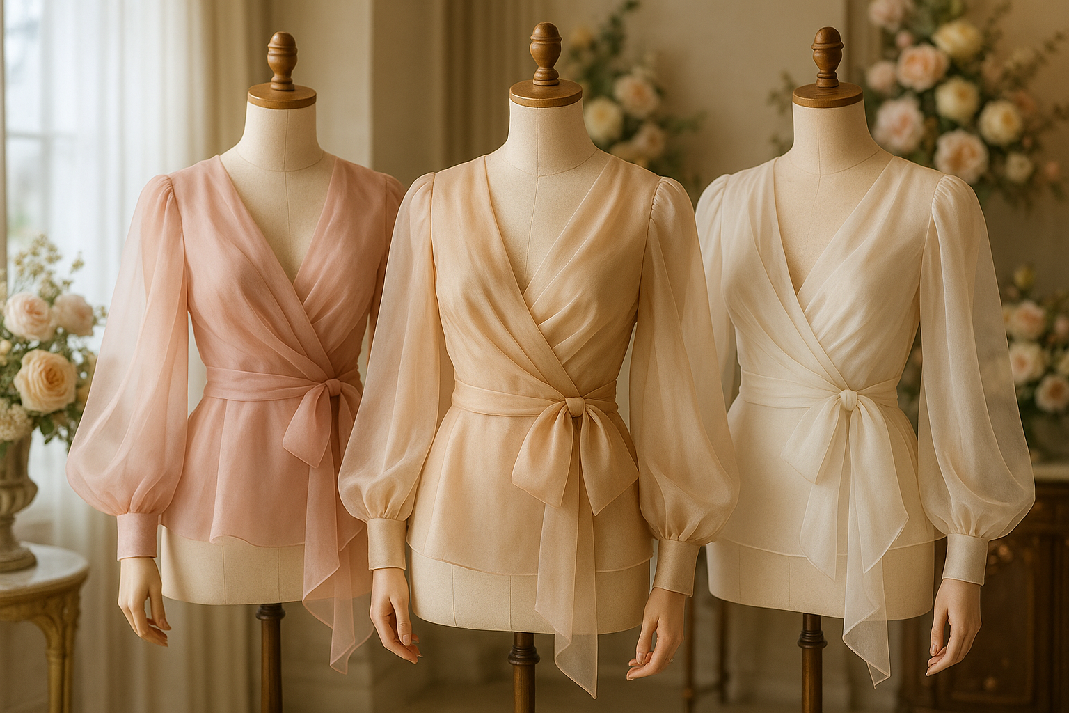 Wedding Guest Party Ready – Elegant Organza Wrap Tops