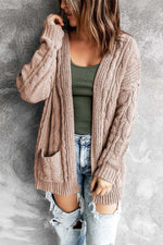 Load image into Gallery viewer, Drop-Shoulder Open Front Knitted Sweater - Passion of Essence Boutique
