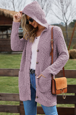 Load image into Gallery viewer, Fuzzy Popcorn Long Sleeve Knit Cardigan - Passion of Essence Boutique
