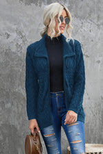 Load image into Gallery viewer, Zip-Up Open Front Knitted Sweater - Passion of Essence Boutique
