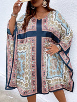 Load image into Gallery viewer, Plus Paisley Print Batwing Sleeve Dress
