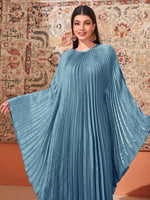 Load image into Gallery viewer, Najma Solid Batwing Sleeve Pleated Kaftan
