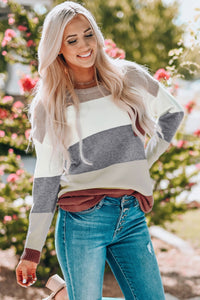 Colorblock Pocketed Sweater - Passion of Essence Boutique