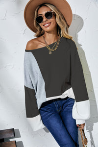 Patchwork Knitted Long Sleeve Sweaters - Passion of Essence Boutique
