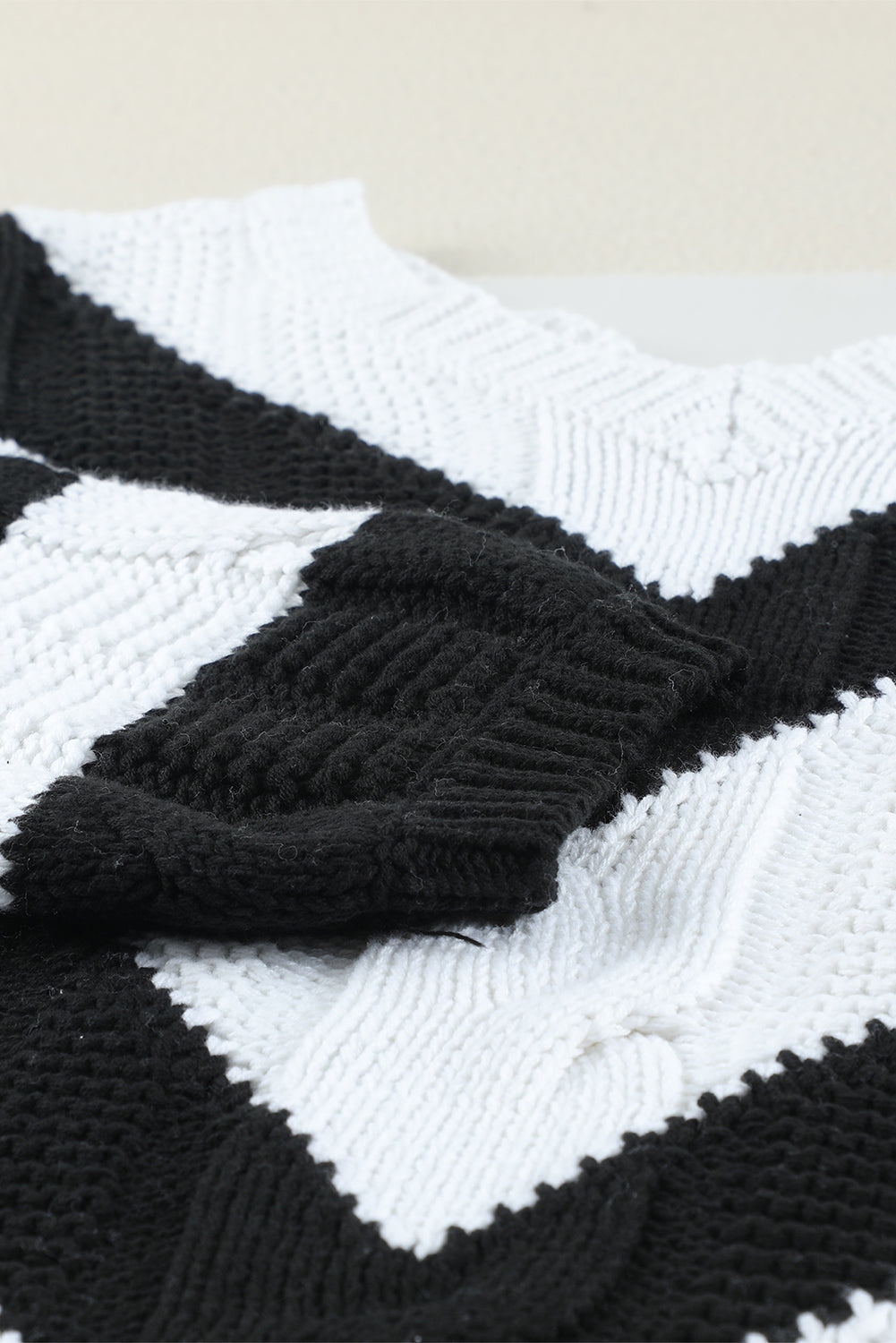 Block Drop Shoulder Oversize Sweater - Passion of Essence Boutique