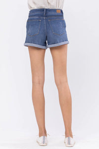 Judy Blue Mid-Rise Maternity Cuffed Denim Shorts - Passion of Essence Boutique