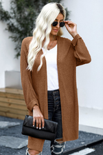 Load image into Gallery viewer, Brown Knit Cardigan - Passion of Essence Boutique
