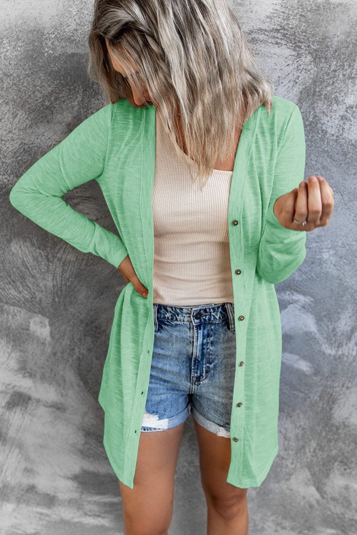 Solid Color Single-Breasted Cardigan - Passion of Essence Boutique