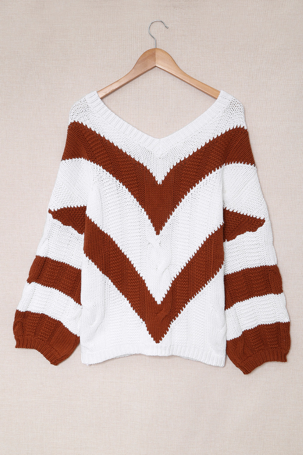 Block Drop Shoulder Oversize Sweater - Passion of Essence Boutique