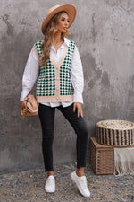 Load image into Gallery viewer, Houndstooth Vest Cardigan - Passion of Essence Boutique
