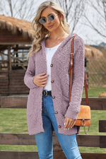 Load image into Gallery viewer, Fuzzy Popcorn Long Sleeve Knit Cardigan - Passion of Essence Boutique
