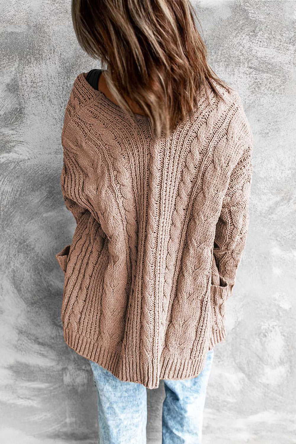 Drop-Shoulder Open Front Knitted Sweater - Passion of Essence Boutique