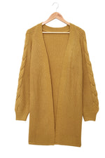 Load image into Gallery viewer, Open Front Cable Sleeve Long Cardigan - Passion of Essence Boutique
