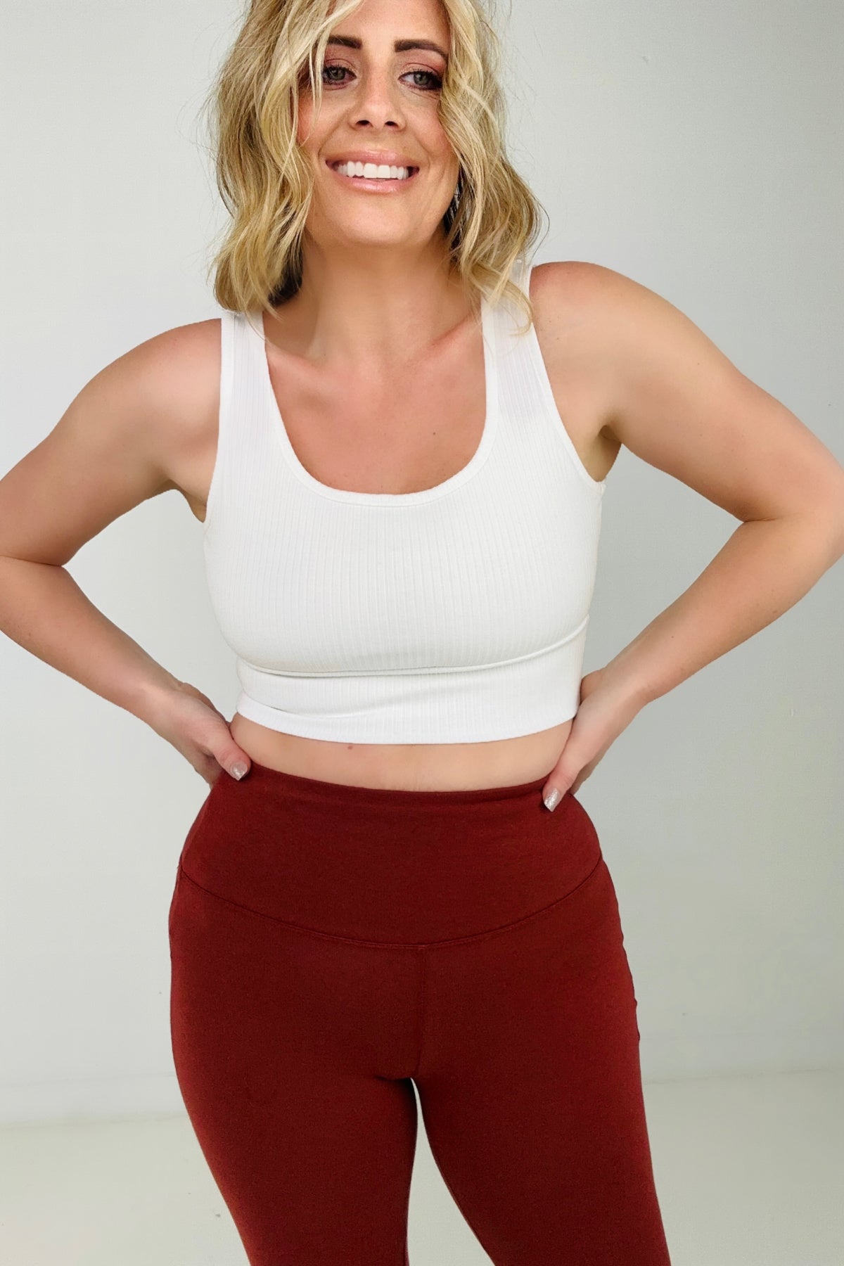 "Alex" White Birch Sleeveless Ribbed Knit Bralette - Passion of Essence Boutique