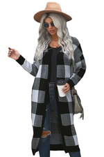 Load image into Gallery viewer, Board Games Pocketed Checkered Cardigan - Passion of Essence Boutique
