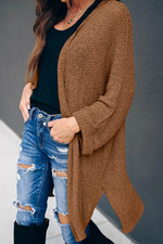 Load image into Gallery viewer, Brown Knit Cardigan - Passion of Essence Boutique
