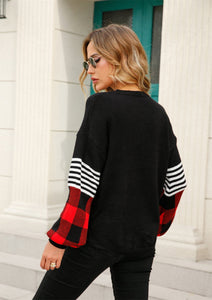 Casual Round Neck Lantern Long Sleeve Sweater - Passion of Essence Boutique