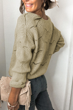 Load image into Gallery viewer, Khaki V Shaped Neckline Buttoned Knit Sweater - Passion of Essence Boutique
