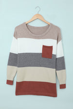 Load image into Gallery viewer, Colorblock Pocketed Sweater - Passion of Essence Boutique

