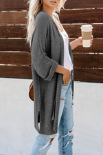 Load image into Gallery viewer, Gray Knit Cardigan - Passion of Essence Boutique
