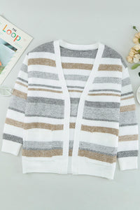 Colorblock Open Front Cardigan - Passion of Essence Boutique