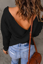 Load image into Gallery viewer, Criss Cross Wrap Plunging Neck Sweater - Passion of Essence Boutique
