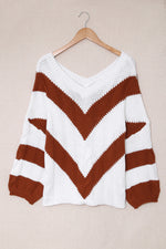 Load image into Gallery viewer, Block Drop Shoulder Oversize Sweater - Passion of Essence Boutique

