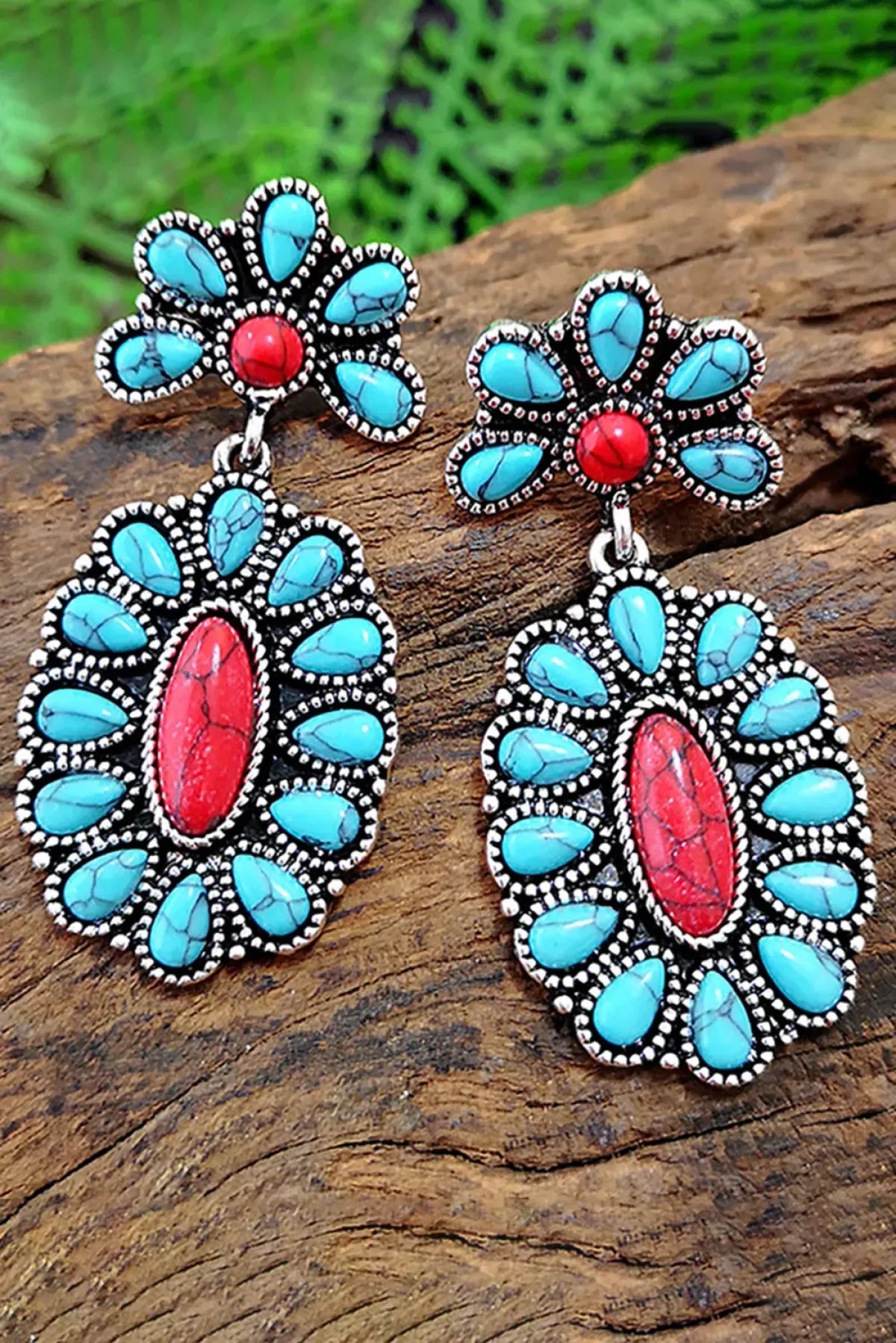 Turquoise Oval Drop Earrings - Passion of Essence Boutique