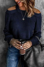 Load image into Gallery viewer, Cool Breeze Cotton Cold Shoulder Sweater - Passion of Essence Boutique
