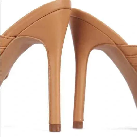 CAPE ROBBIN DEJAVU CHAIN MULE HEELS-NUDE