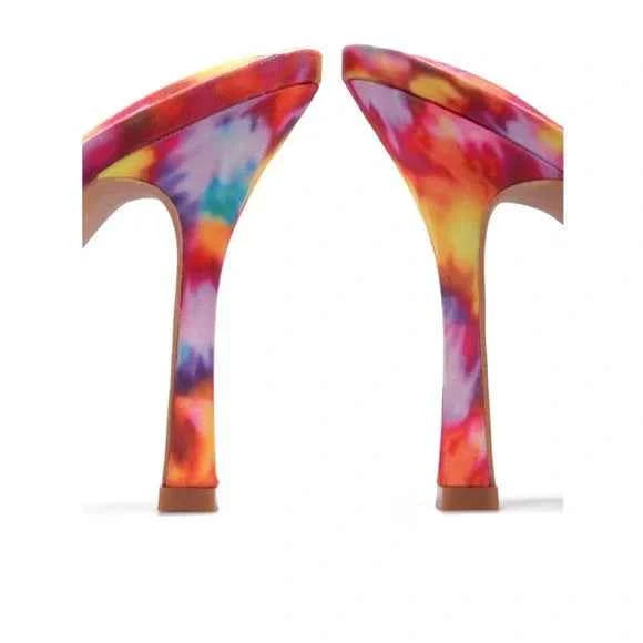 CAPE ROBBIN KENA STUDDED MULE HEELS-MULTI COLOR