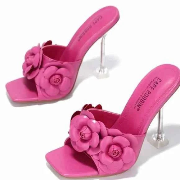 CAPE ROBBIN LANIA FUCHSIA FLARED HEELS