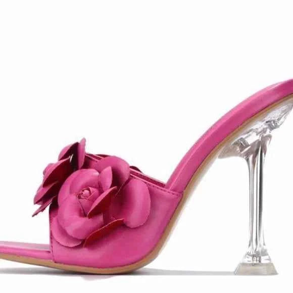 CAPE ROBBIN LANIA FUCHSIA FLARED HEELS