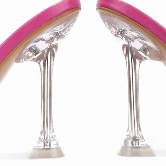 CAPE ROBBIN LANIA FUCHSIA FLARED HEELS