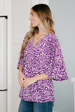 Load image into Gallery viewer, Dearest Dreamer Peplum Top in Painted Purple
