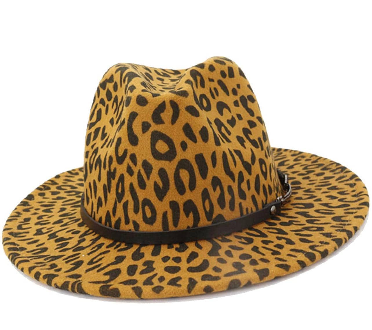 Felt Fedora Hat Women's Classic Hat Wide Brim Jazz Hat with Belt Buckle - Passion of Essence Boutique