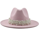 Load image into Gallery viewer, Women&#39;s Vintage Pearl Band Fedora - Passion of Essence Boutique
