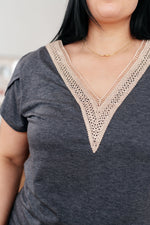 Load image into Gallery viewer, It&#39;s Elemental Lace Trim V-Neck Top
