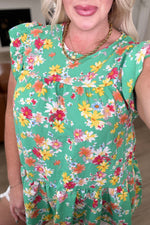 Load image into Gallery viewer, Understanding the Assignment Floral Babydoll Top in Green
