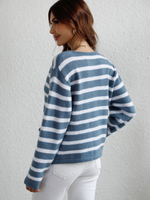 Load image into Gallery viewer, Casual Single-Breasted Striped Cardigan - Passion of Essence Boutique
